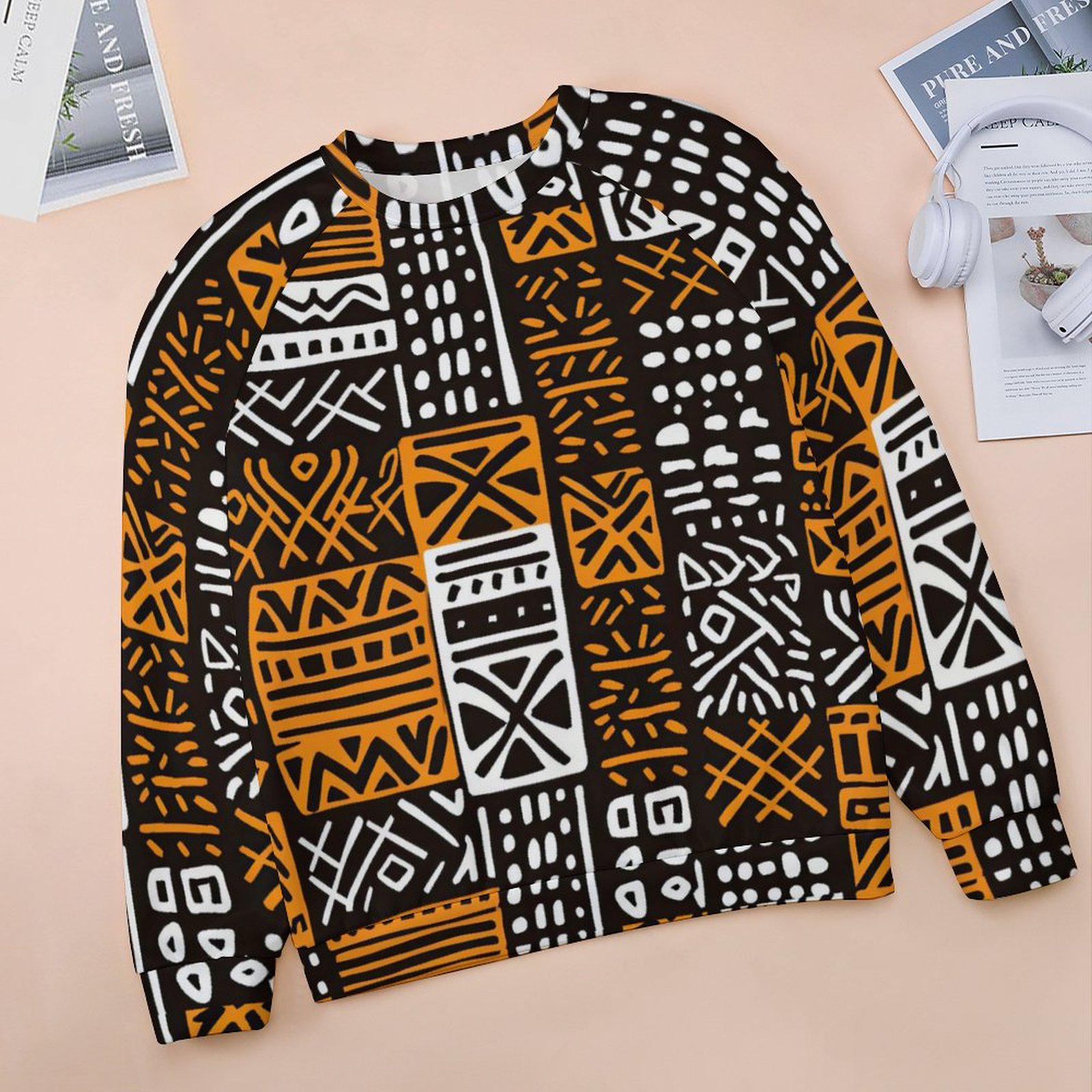 Gigsaw - Womens - Sweatshirt Designs Raglan style - African - Mud cloth Pattern - Sweatshirts - KumbatiaKulture