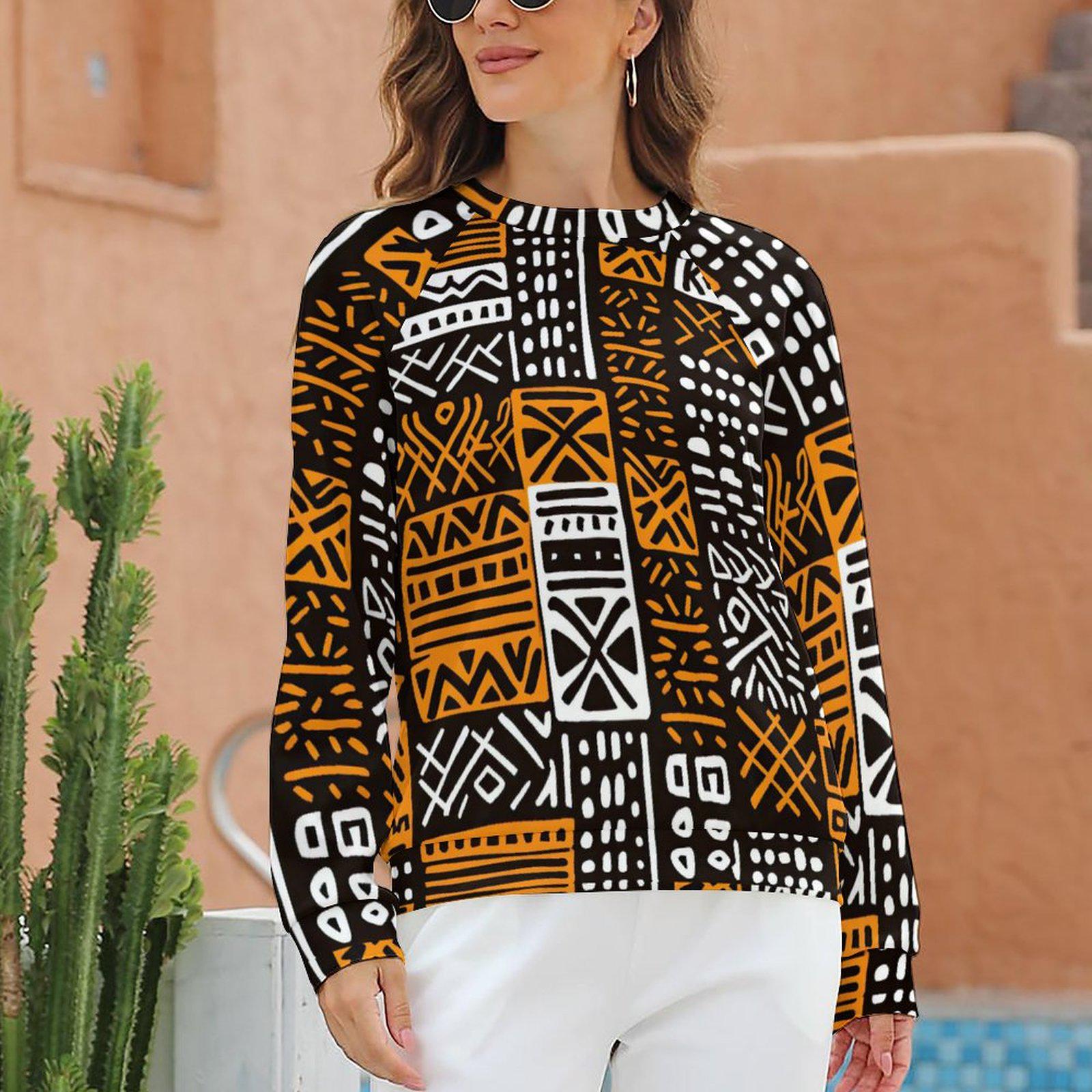 Gigsaw - Womens - Sweatshirt Designs Raglan style - African - Mud cloth Pattern - Sweatshirts - KumbatiaKulture
