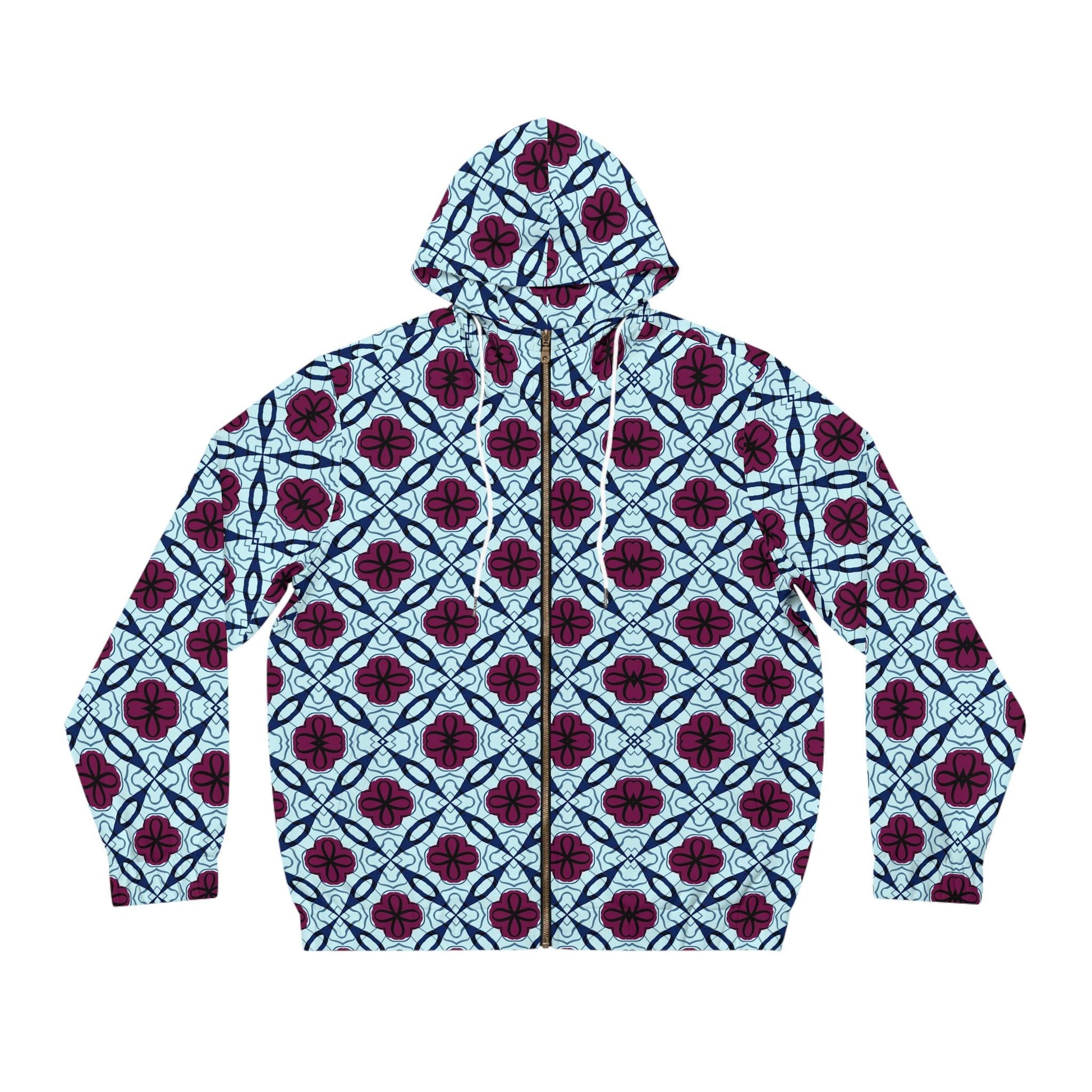 Rabel - Mens - Womens - Full-Zip Hoodie - African - Bogolan Pattern - T-shirts - KumbatiaKulture