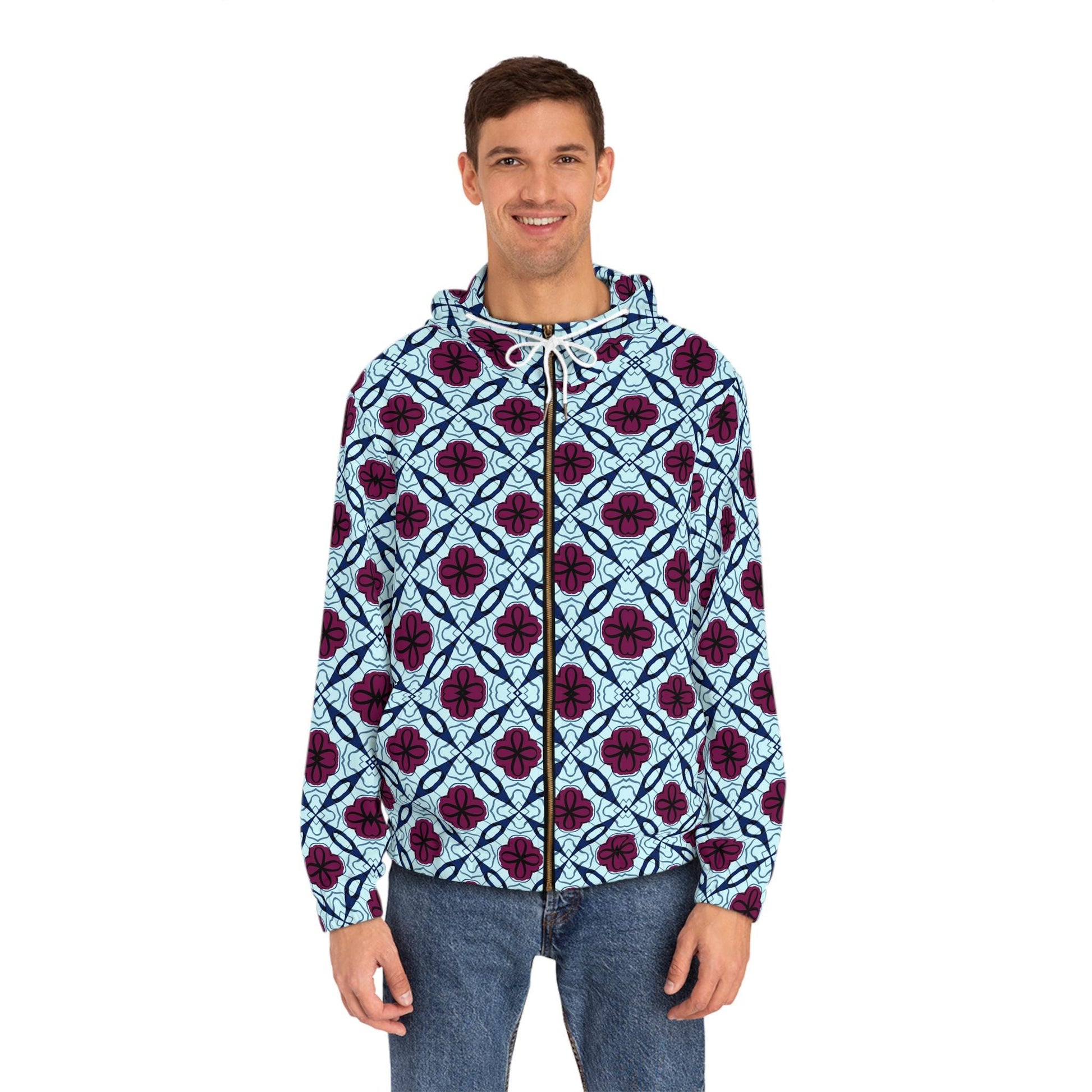 Rabel - Mens - Womens - Full-Zip Hoodie - African - Bogolan Pattern - T-shirts - KumbatiaKulture