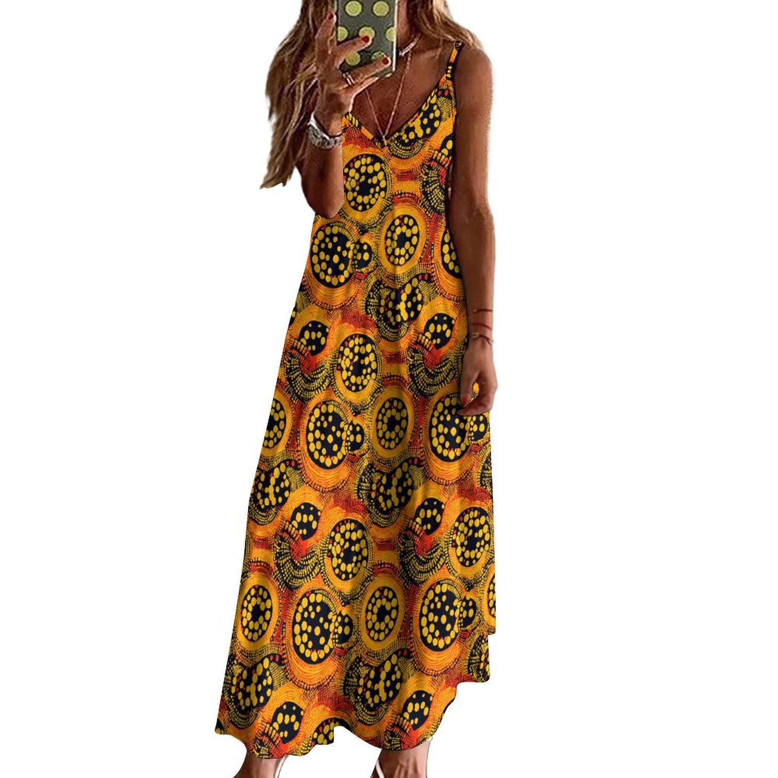 Zofiira - Womens - Ankle-length Slip Dress - African - Ankara Pattern - Dresses - KumbatiaKulture