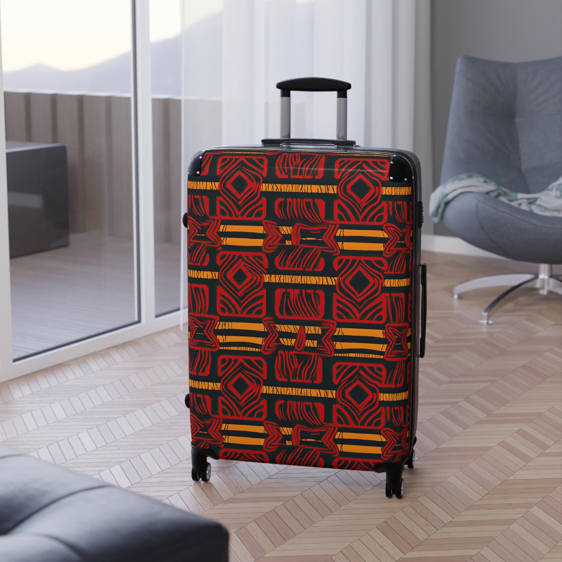Maasai - African - Ankara Pattern -Stylish Travel Suitcase - Suitcases - KumbatiaKulture