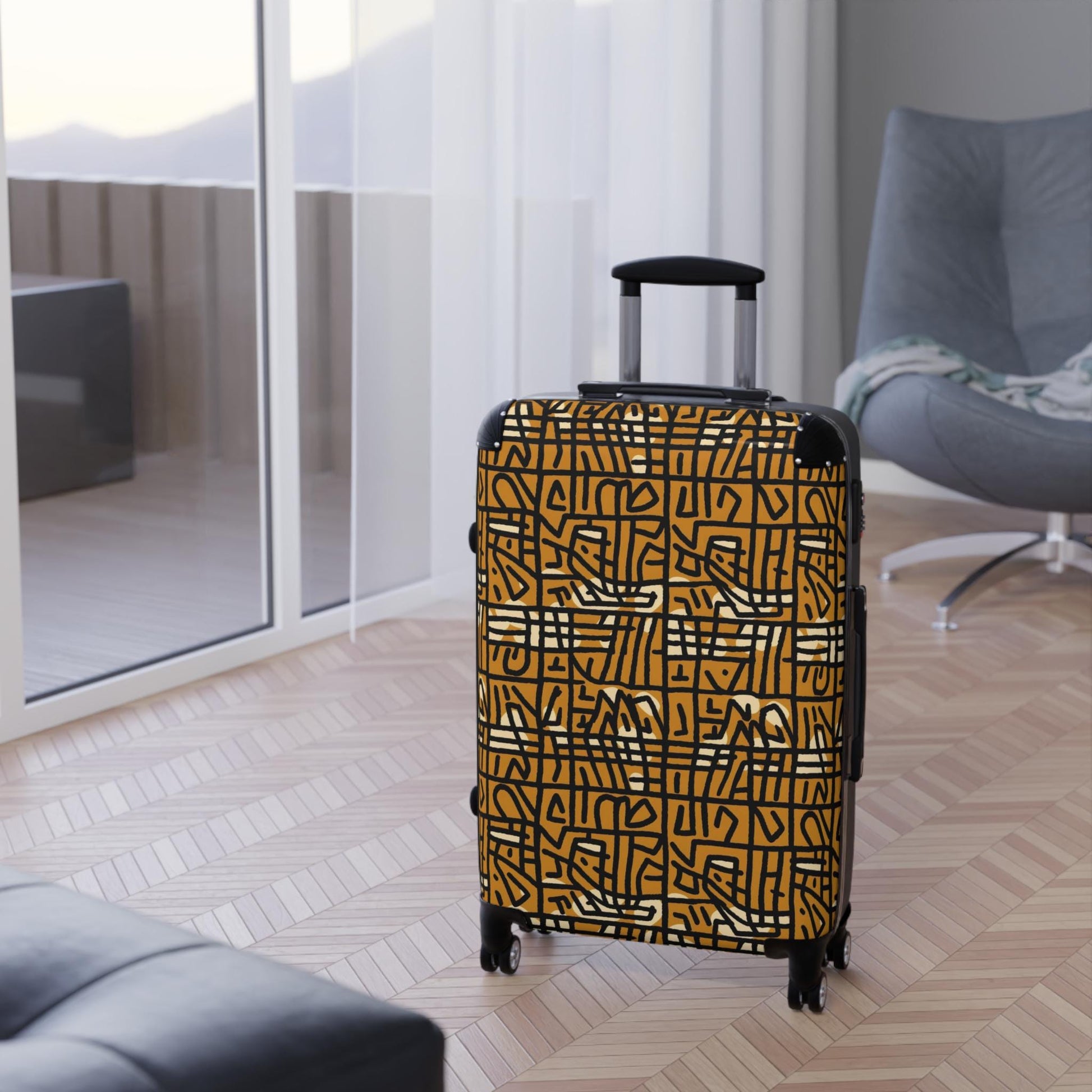 Kahawia - African - Tribal - Stylish Suitcases for Travelers, Unique Luggage, Weekend Getaways, Vacation Essentials, Accessories - Suitcases - KumbatiaKulture