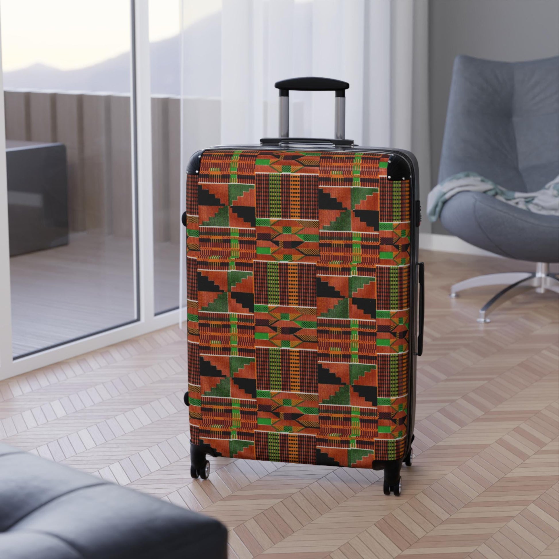 Nishati-African - Vibrant- Kente Pattern- Suitcase - Travel Luggage, Unique Gift for Travelers, Vacation Essentials, Travel Accessories - Suitcases - KumbatiaKulture