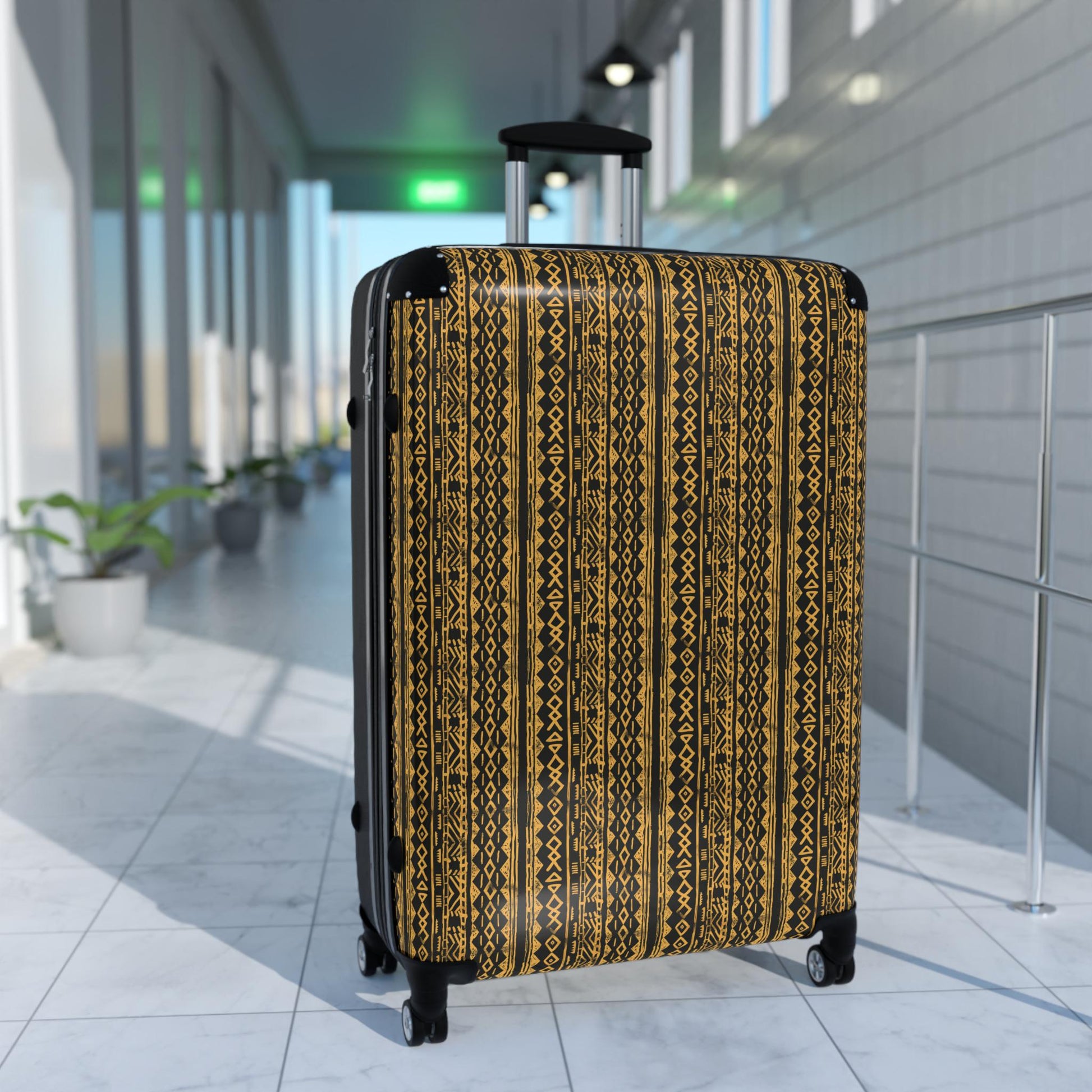Jamil - African - Mudcloth -Pattern Suitcase - Travel Accessory, Luggage,Carry-On, Travel Essentials - Suitcases - KumbatiaKulture