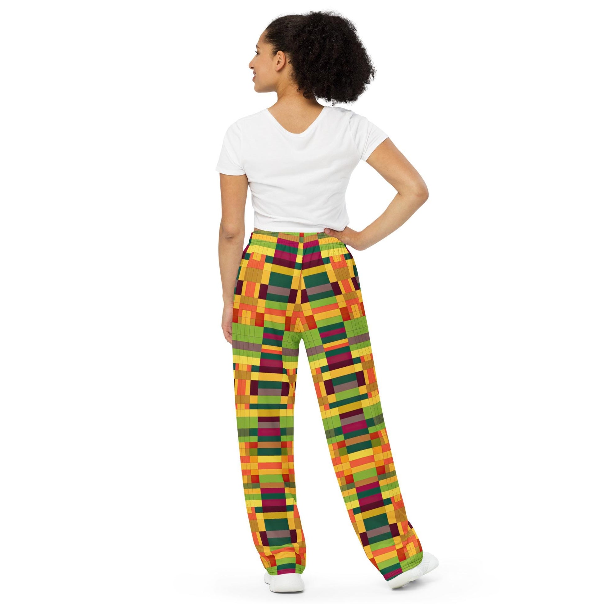 Nishati- African Kente - All-over print - wide-leg pants with pocket - Comfortable - leisure - Sweatpants