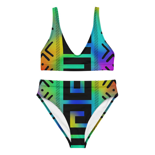 Rainbow Bright - Womens - High-Waisted Bikini - Hippie - Tie Dye Pattern