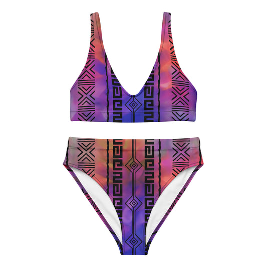Vibrant Rainbow - Womens - High-Waisted Bikini - Hippie - Tie Dye Pattern