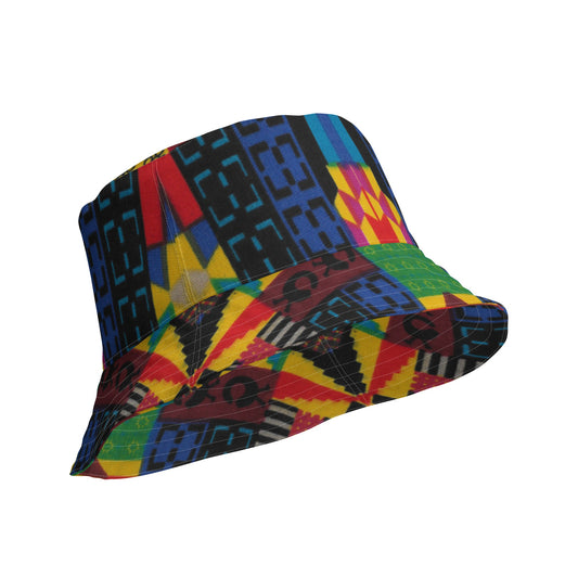 Afrocentric Kente Print Reversible bucket Hat
