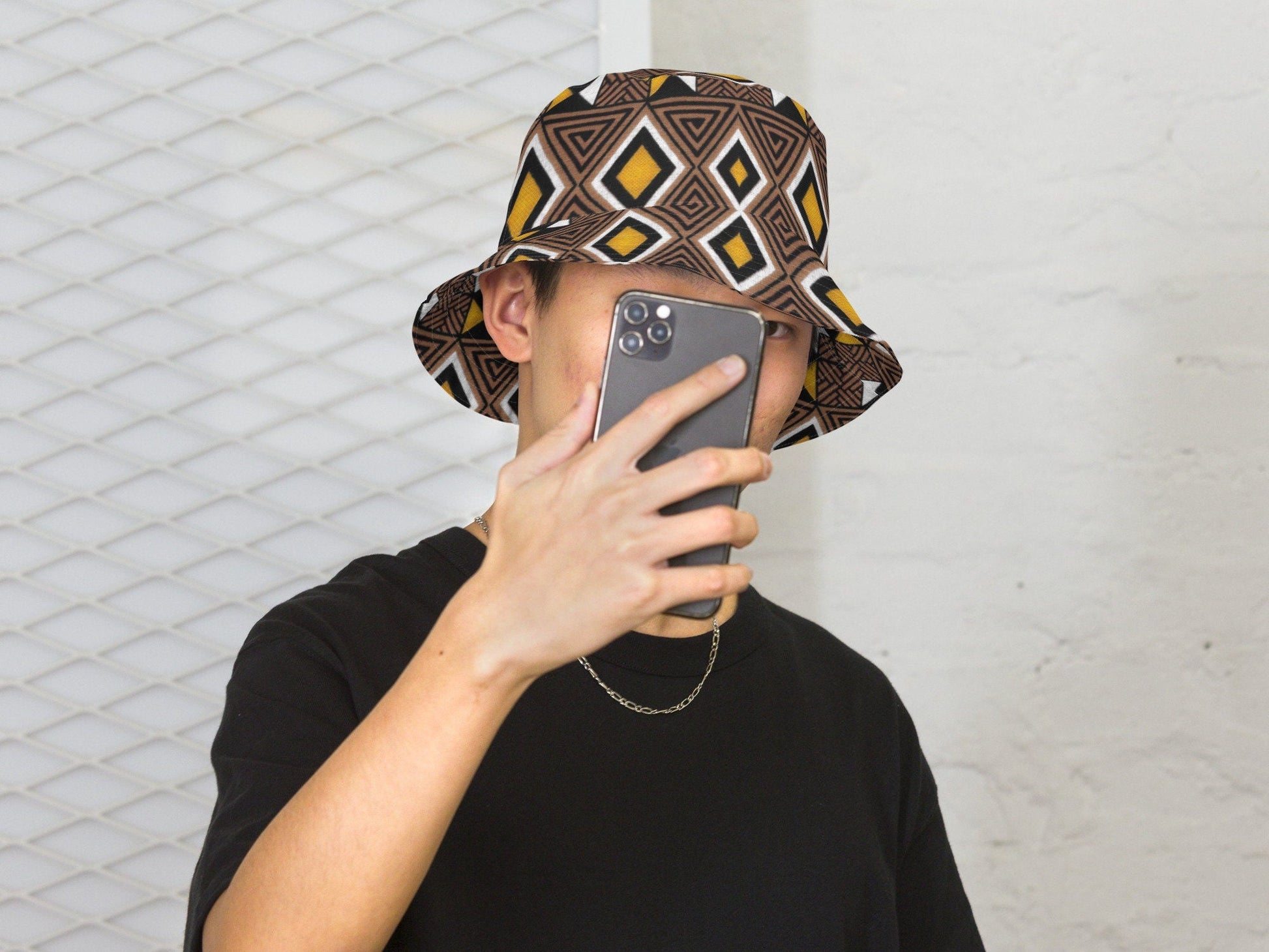 Diamond - Unisex - Reversible Bucket Hat - African - Tribal Pattern - Bucket Hats - KumbatiaKulture