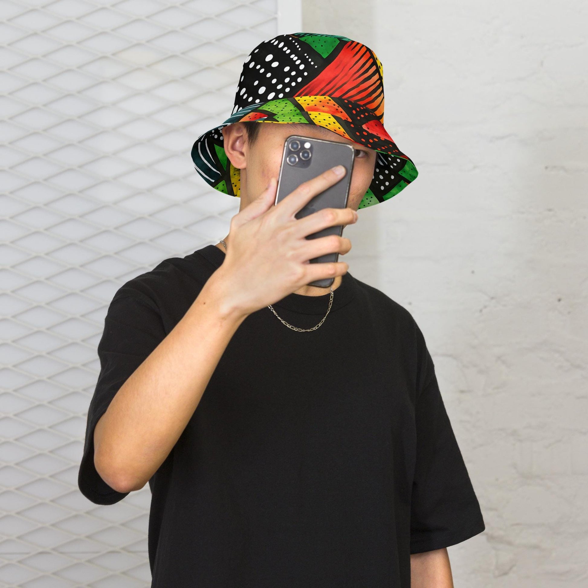 Afrocentric Kwanzaa Reversible bucket hat