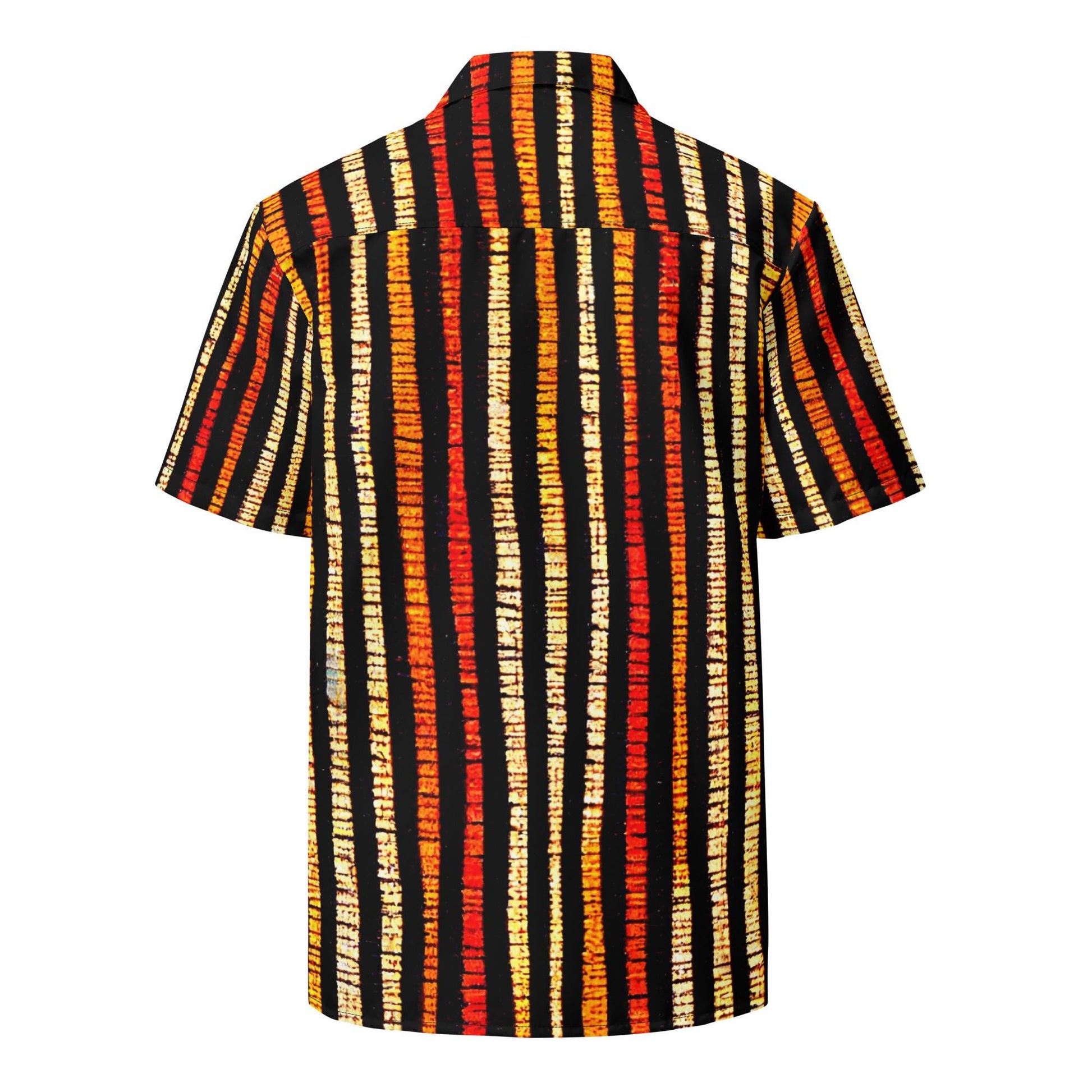 Earth Tone African Pattern button short sleeve shirt, casual wear, Tribal pattern