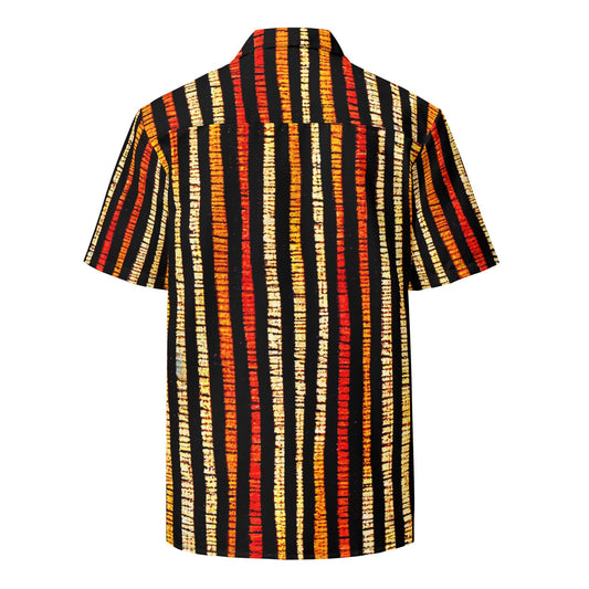 Earth Tone African Pattern button short sleeve shirt, casual wear, Tribal pattern