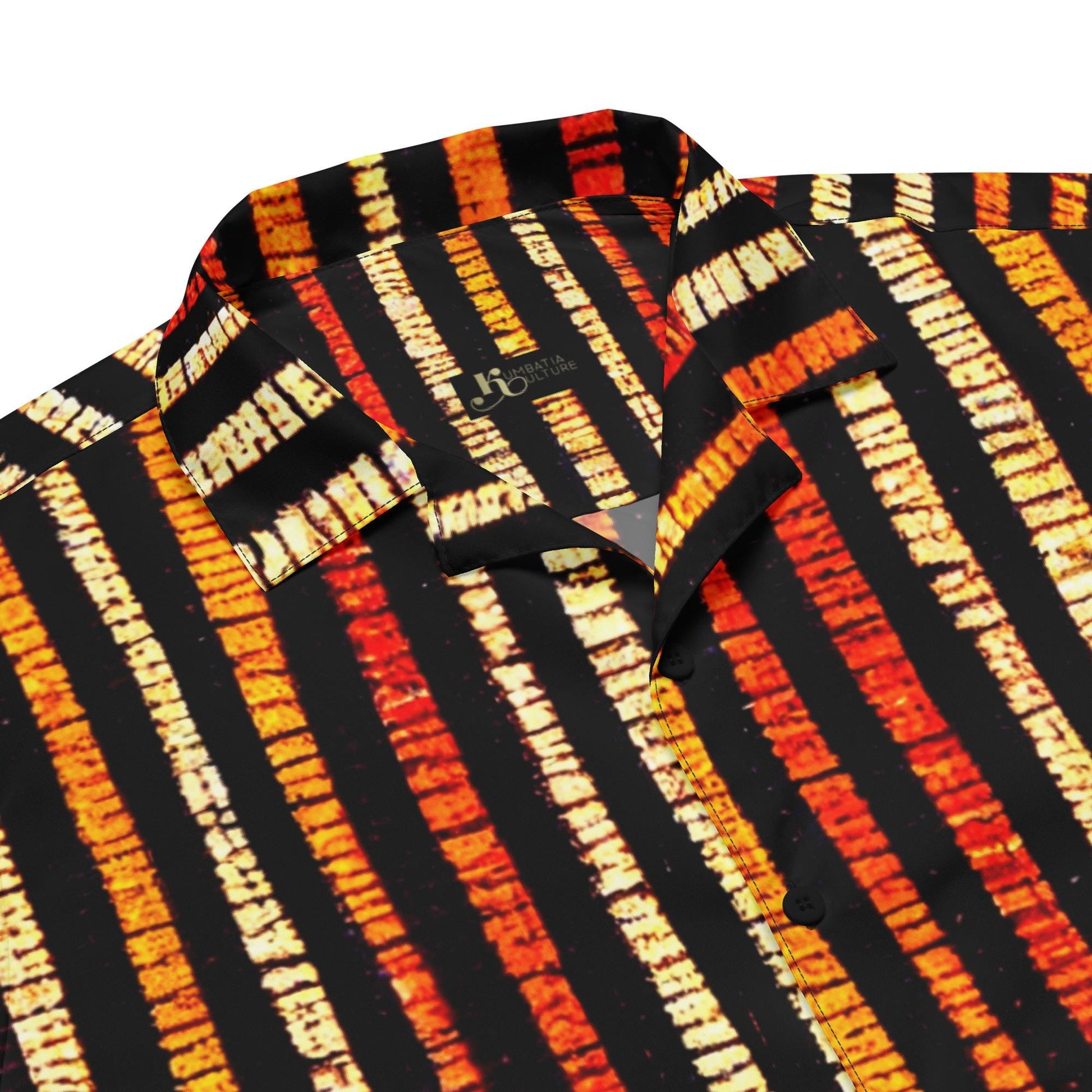 Earth Tone African Pattern button short sleeve shirt, casual wear, Tribal pattern