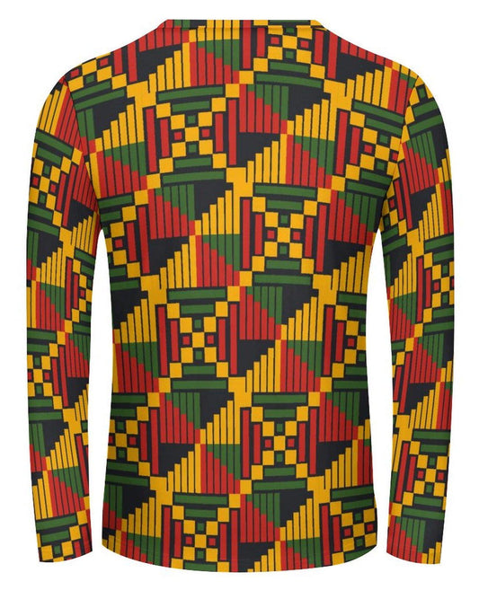 Festive - Mens- Lightweight Long Sleeve Shirt - African - KentePattern