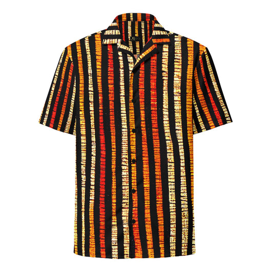 Earth Tone African Pattern button short sleeve shirt, casual wear, Tribal pattern