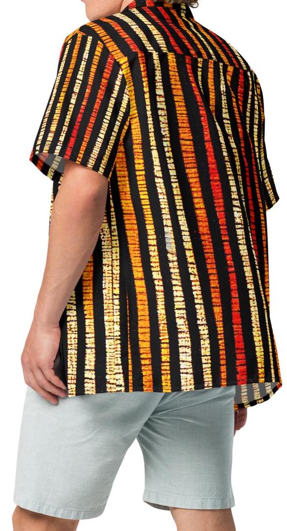 Earth Tone African Pattern button short sleeve shirt, casual wear, Tribal pattern