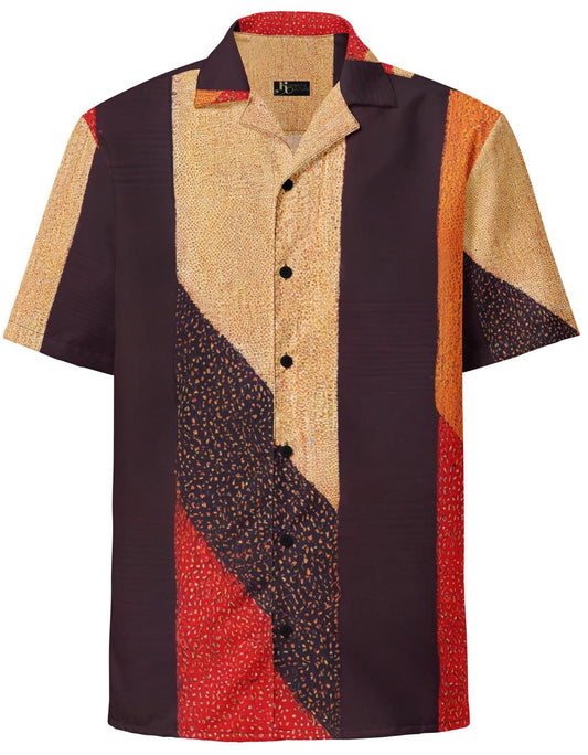 Tones color Block African Tribal pattern button shirt