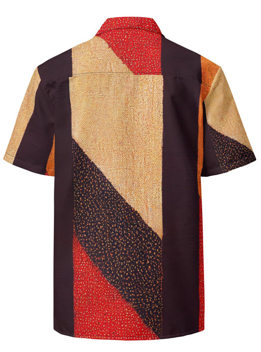 Tones color Block African Tribal pattern button shirt