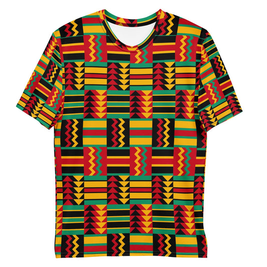 African Red Vibes Cloth of Kente Men&#39;s t-shirt, Crew neck smooth comfort wear. Men&#39;s apparel