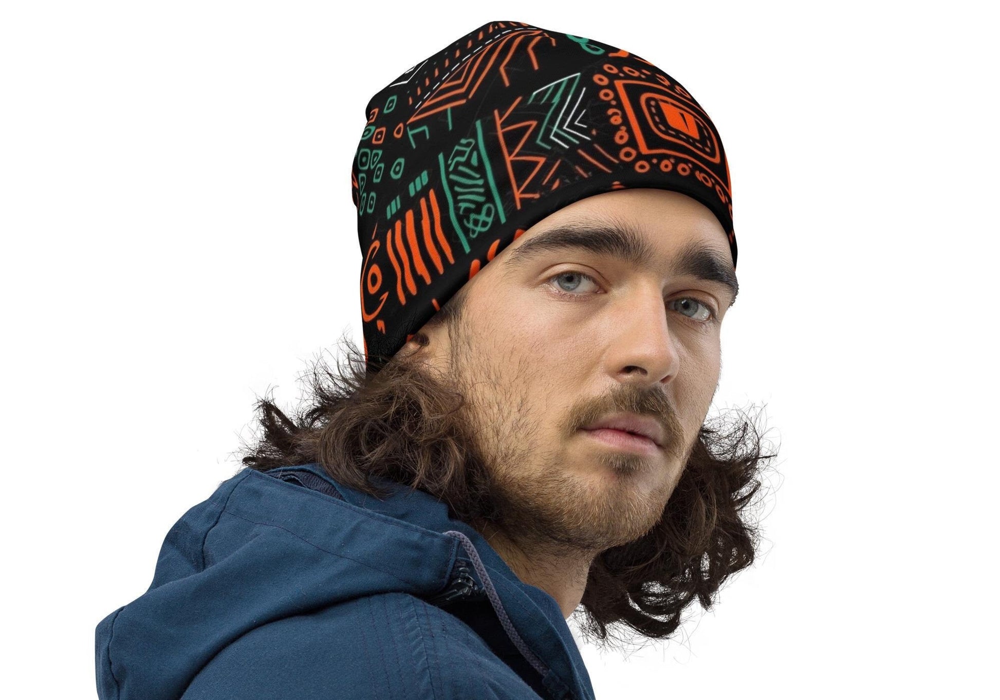 Mud Cloth Print Beanie
