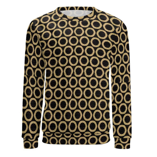 Midnight Gold - Mens - Crew Neck Sweatshirt - African - Bologan Pattern