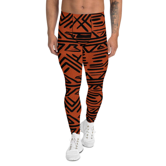 Cayenne - Men&#39;s Leggings - African Mud cloth pattern