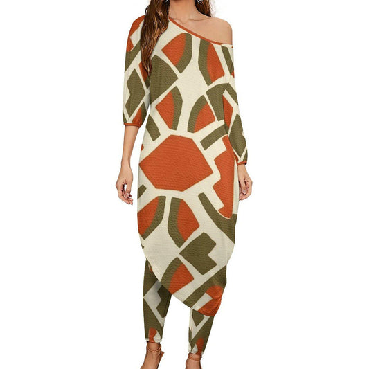 Landscape - Womens - kurta - kurti - Two Piece Set - African Mud cloth Pattern - Suits - KumbatiaKulture