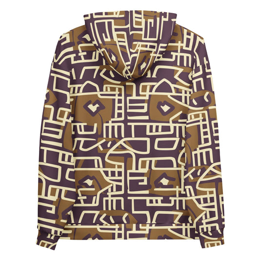 Brown Stone Graffiti - Mens - Hoodie - African Mud cloth Pattern