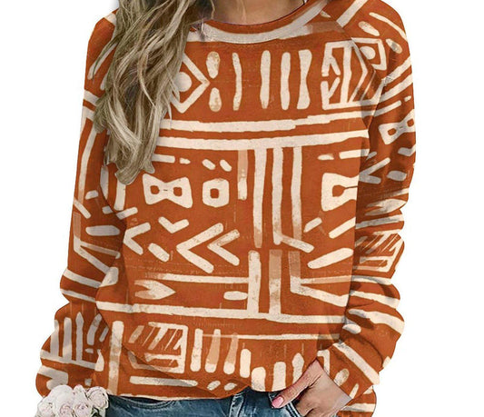 Gigsaw - Womens - Sweatshirt Designs Raglan style - African - Mud cloth Pattern