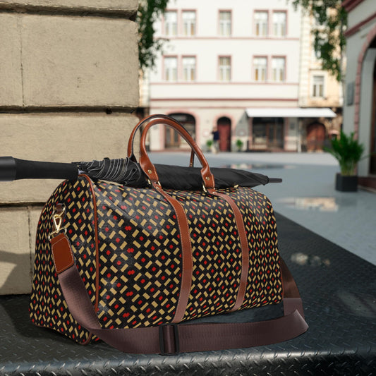 Golden Era - Waterproof Travel Bag - African - Bogolan Pattern - Duffel Bags - KumbatiaKulture