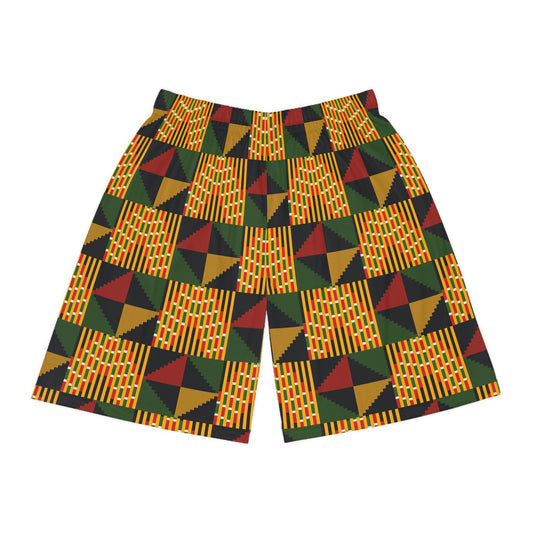 Pyramid - Mens - Basketball Shorts - African - Kente Pattern - Shorts - KumbatiaKulture