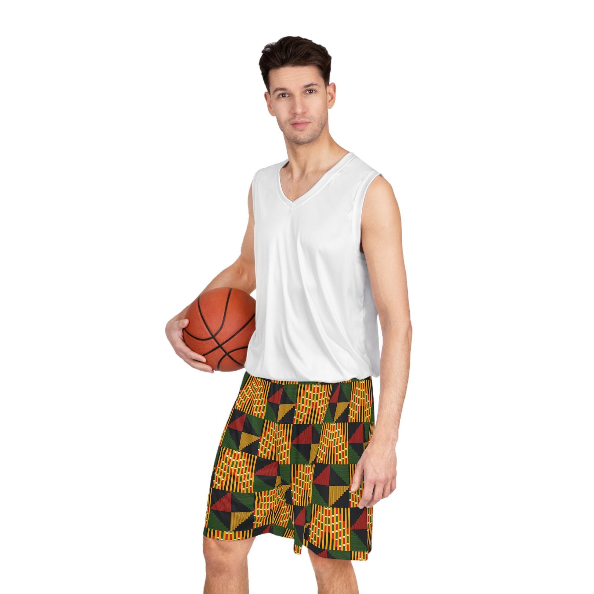 Pyramid - Mens - Basketball Shorts - African - Kente Pattern - Shorts - KumbatiaKulture