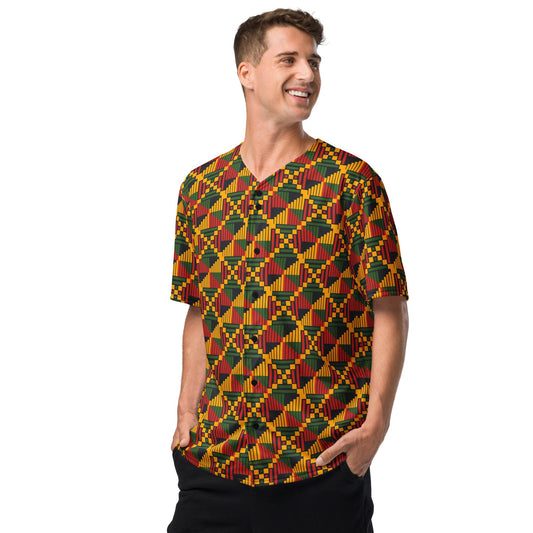 Passage - Mens - Baseball Jersey - African - Kente Pattern