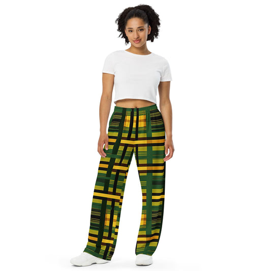 Green Goddess - African - Ankara Print - All-over print- wide-leg pants
