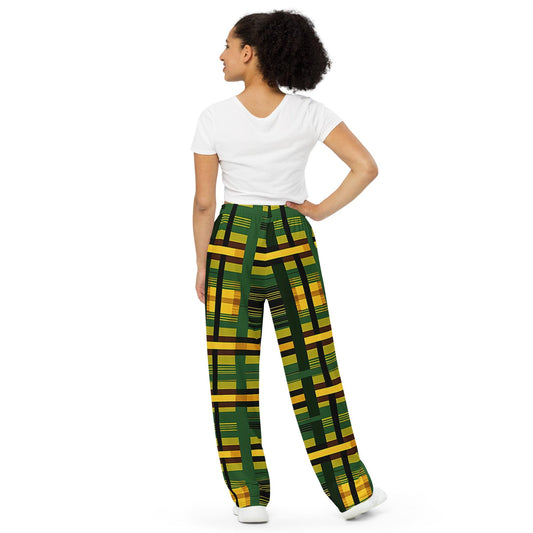 Green Goddess - African - Ankara Print - All-over print- wide-leg pants