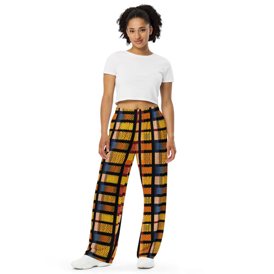 African - Kente Pattern - Comfortable - wide-leg pants leisure - Casual sweatpants