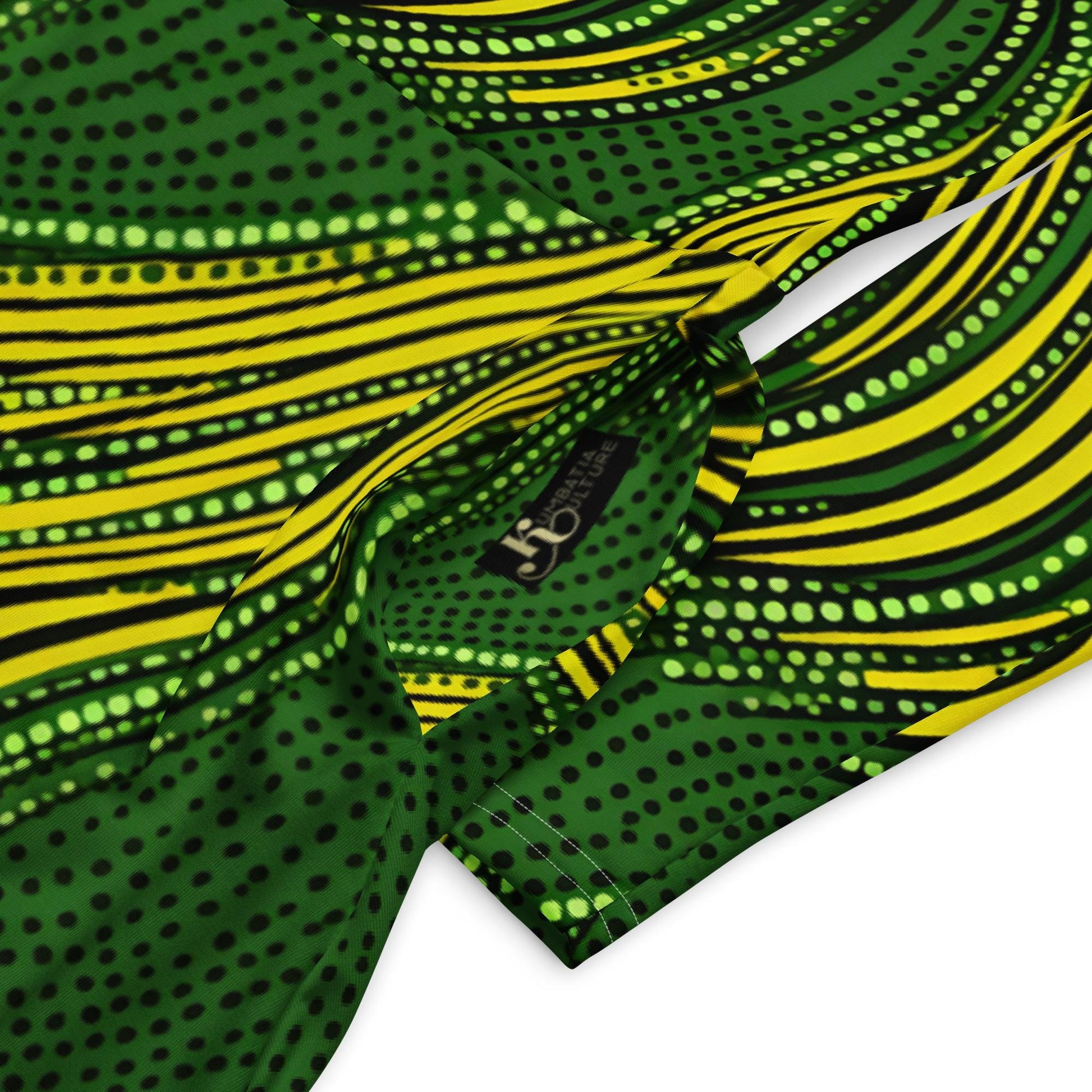 Green Gold - Ankara - African Pattern -long sleeve midi dress