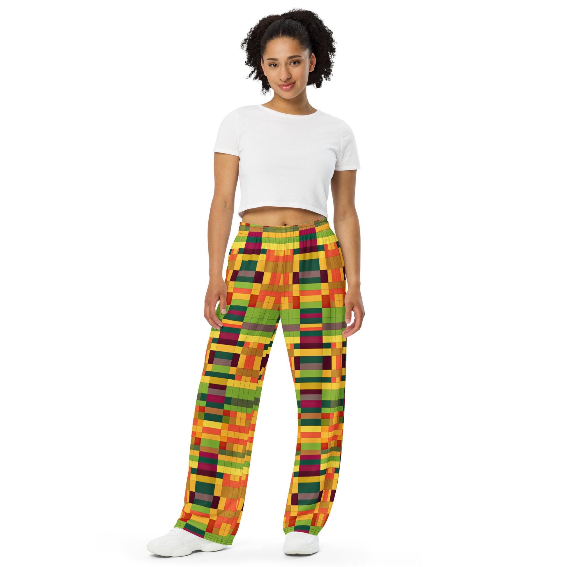 Nishati- African Kente - All-over print - wide-leg pants with pocket -  Comfortable - leisure - Sweatpants