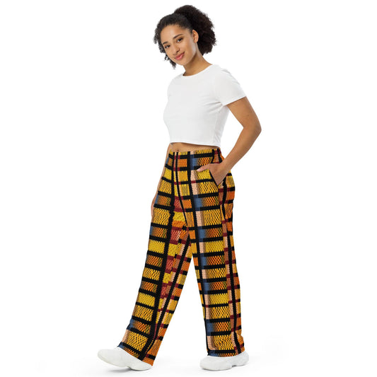 African - Kente Pattern - Comfortable - wide-leg pants leisure - Casual sweatpants